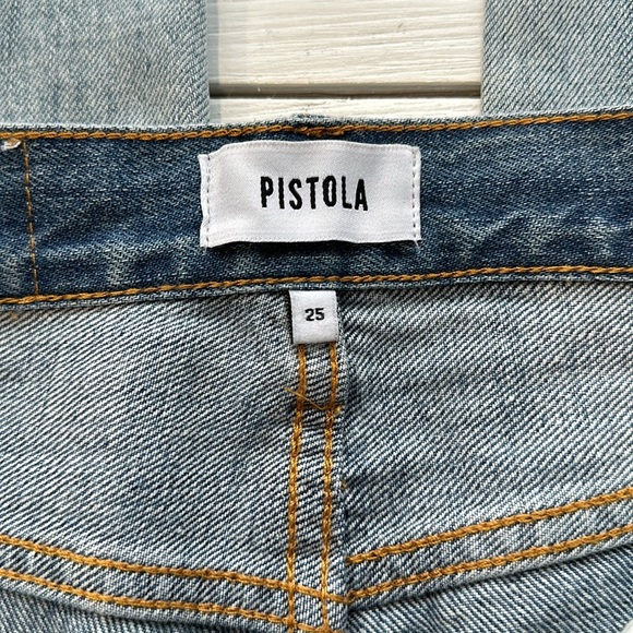 NWT Pistola Charlie High Rise Straight Jeans Raw Hem in Ruthless Wash size 25/0 - Picture 7 of 10